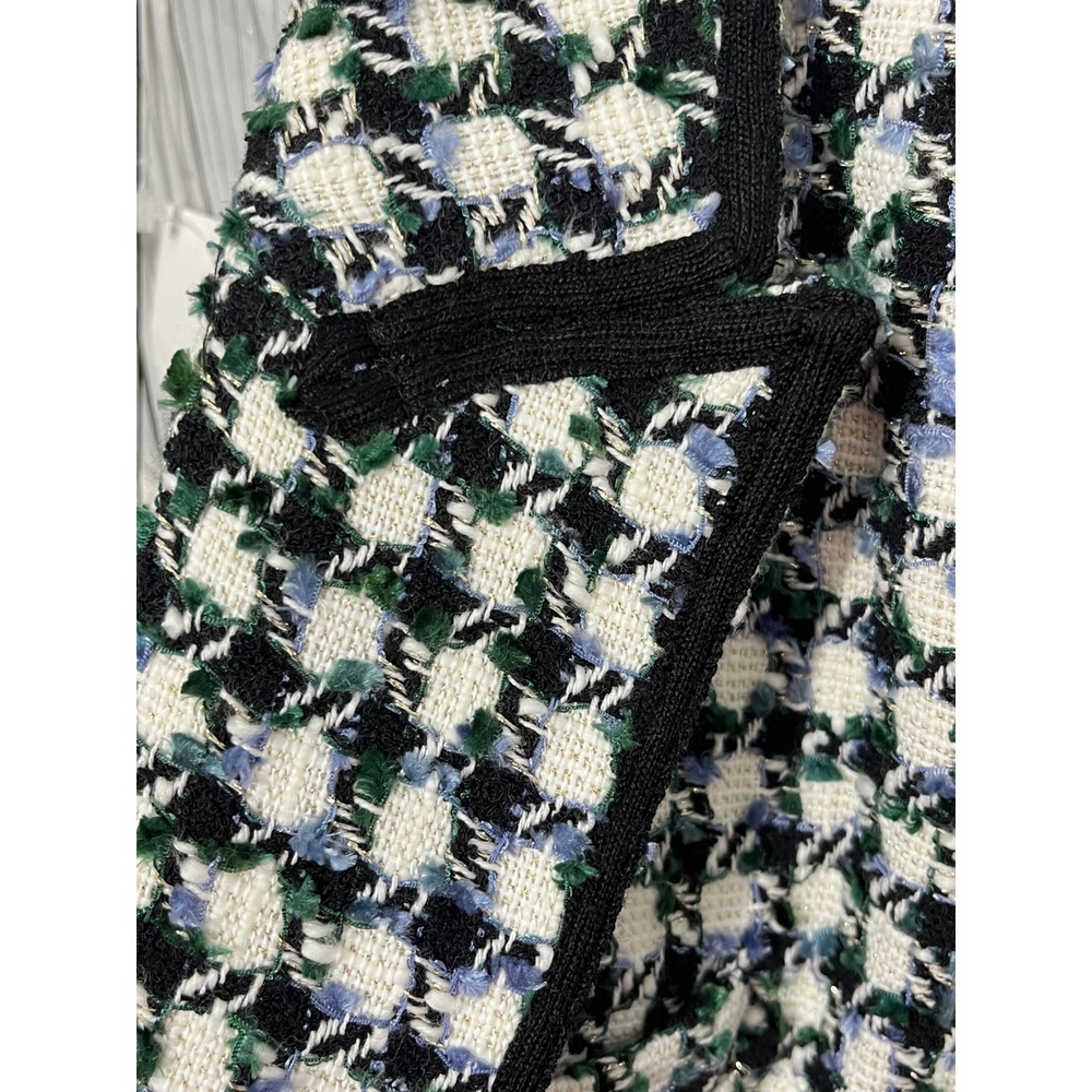 Veronica Beard Miller Dickey‎ Jacket Women 12 Multi Houndstooth Tweed Blazer - Picture 7 of 12